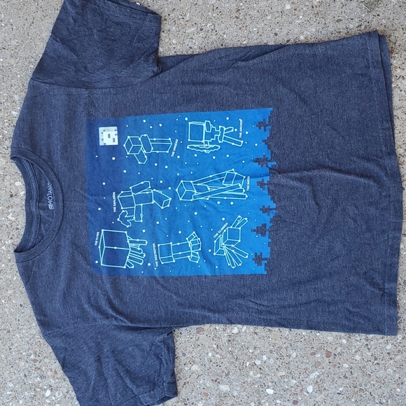 Minecraft Other - Mojang Minecraft Constellation Stars Grey Short Sleeve T-Shirt Youth XL Gaming